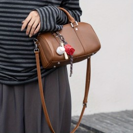 Women's Genuine Leather Handbag - Large Capacity Convertible Crossbody & Handbag with Zipper Closure, Adjustable Strap, Elegant Brown-like color for Work, Formal Events, Everyday Use - Luxury Purse, Versatile Accessory, Vintage Design, Highquality Finish, Fashion Enthusiasts