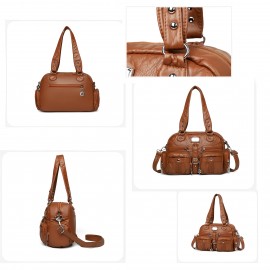 Women'S Vintage Y2K Punk Handbag with Multiple Pockets - Gothic Punk Style Tote Bag, Golden-Tone Hardware & Chain Strap, Zipper Closure, Polyester, For Everyday & Special Events - Retro Women'S Purse, Party Accessory, Edgy Fashion