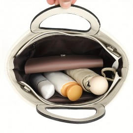 Burgundy/Black/Olive Green/Coffee Brown/Light Brown/Ivory Vintage Women's Shoulder Bag - Stylish Casual Shopping Handbag with Detachable Strap