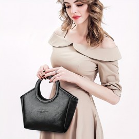 Burgundy/Black/Olive Green/Coffee Brown/Light Brown/Ivory Vintage Women's Shoulder Bag - Stylish Casual Shopping Handbag with Detachable Strap