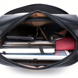 Premium Men's Sling Bag - Spacious Commuter Sling Bag for Work & Travel | Stylish Single Shoulder Messenger Bag | Versatile Black & Brown Multi-Compartment Bag | Laptop Bag | Business Document File Portfolio