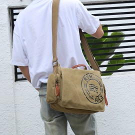 Trendy Canvas Men's Sling Bag - Business Messenger Bag For Document And Tablet, Travel Shoulder Bag, Crossbody Bag - For Hanging Out & Daily Commute