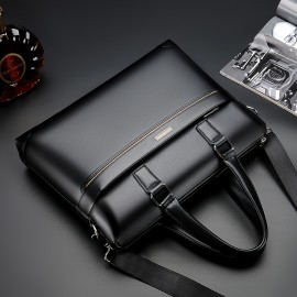 Men'S Minimalist Tote Bag with Adjustable Strap - Black, Durable, Everyday Commute Shoulder Bag, Everyday Tote Bag | Minimalist Style | Adjustable Strap Bag