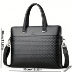 1pc Men'S Plaid Print Business Tote Bag, Crossbody Bag, Horizontal Casual Laptop Bag, Document Pouch, Shoulder Bag