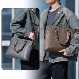 Men's handbag briefcase Men's bag tote bag file folder detachable shoulder strap daily commuting hand-held bag without print adjustable belt simple and stylish three colors available