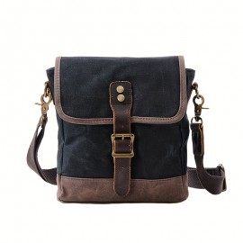 Men's Vintage Olive Green Canvas Crossbody Bag - Large Capacity Adjustable Shoulder Strap, Golden-Tone Hardware & Snap Closure, Casual Outdoor Travel Backpack Purse for,, Everyday Use (Army Green, Durable Canvas)