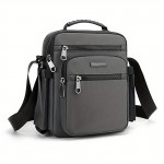 [Casual Crossbody Bag] Large Capacity Men's Casual Oxford Cloth Crossbody Bag | Adjustable Strap, Zippered Pockets, Durable Black Shoulder Bag for Everyday Use