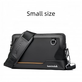 Men'S Premium Oxford Fabric Crossbody Bag with Adjustable Strap - Multi-Compartment Casual Shoulder Bag for Everyday Commute & Outings, Royal Blue with Orange Accents